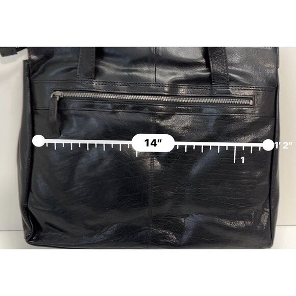 NWT Spikes and Sparrow black leather laptop bag - Picture 8 of 12